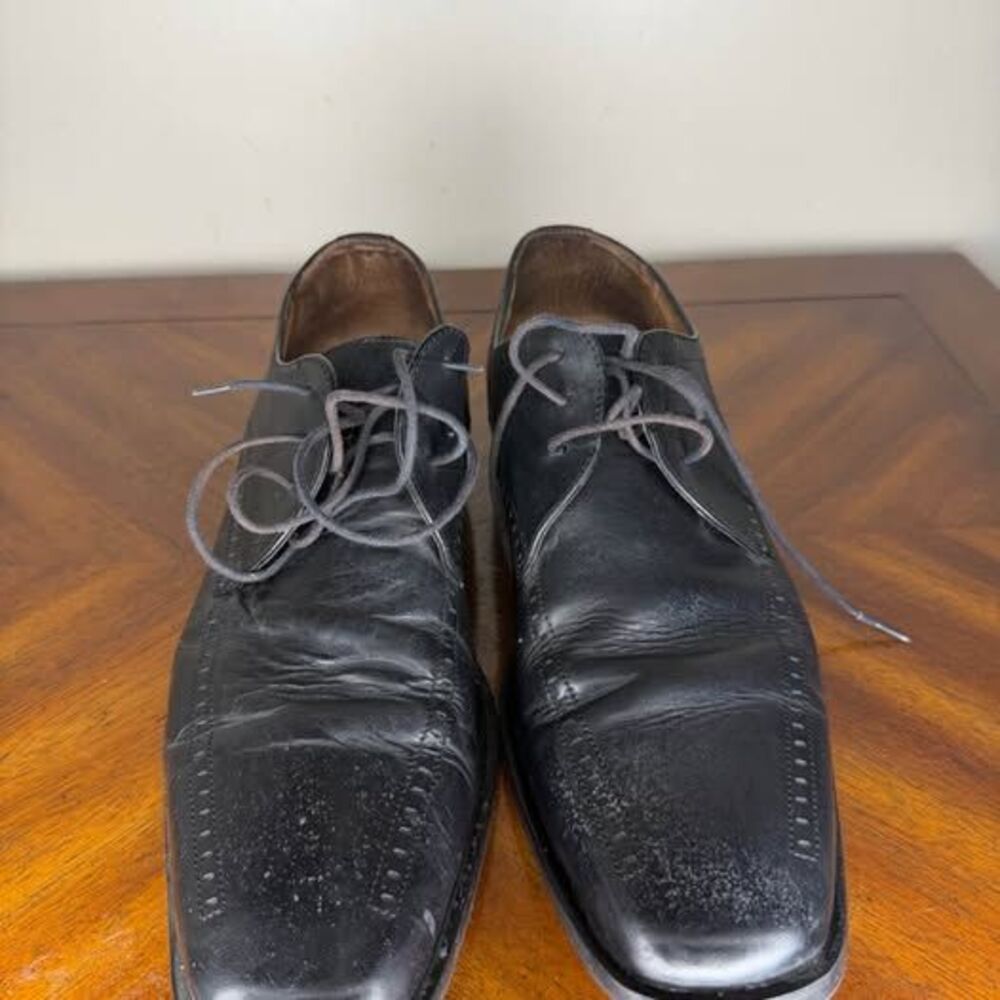 La Italiana Black Leather Dress Shoes Size 12